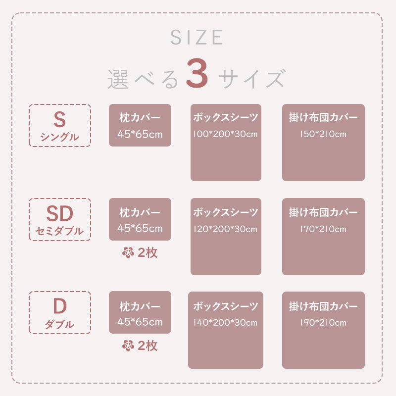 布団カバーセット 3点・4点セット シングル カバーセット セミダブル ダブル 4点セット ピーチスキン 寝具カバー 枕カバー ふとんカバー 掛け布団カバー ボックスシーツ 全開ファスナー ワンタッチ 洗える 高密度生地