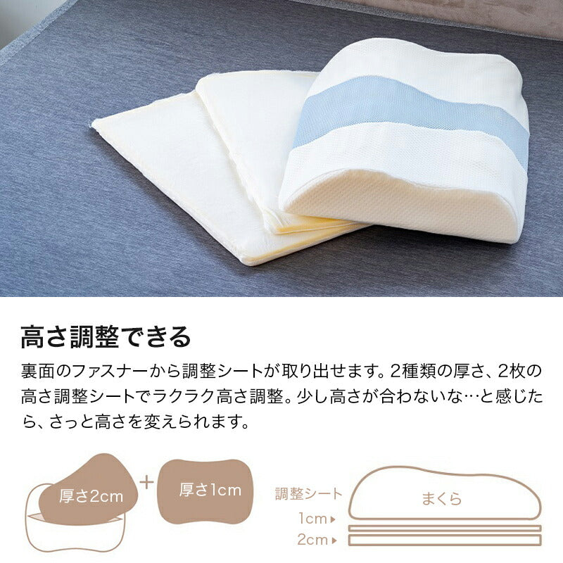 お得な2個セット枕 まくら 頚椎安定型 いびき 歯ぎしり 解消 マクラ 枕 反発枕 肩こり 首こり 横向き寝 快眠枕 睡眠枕 硬め ニット生地 メッシュ生地 高さ調節可能 FUWAWA 体圧分散 肩楽枕 お中元