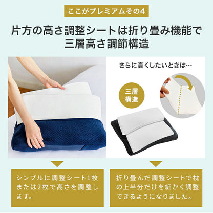 枕 まくら マクラ プレミアムストレートネック枕 パイプ枕 綿100％ 通気性 吸汗 高さ調整 洗える ストレートネック 肩こり 首こり 頸椎サポート ギフト プレゼント お中元