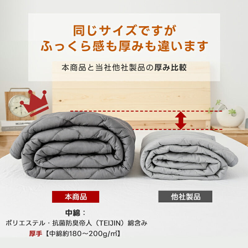敷きパッド 綿100% ふんわり 厚手 タオル地 ベッドパッド 三層構造 ふんわりベッドパット 厚め 敷パット マットレスパット シングル セミダブル ダブル クイーン キング ワイドキング 抗菌防臭 防ダニ 吸水速乾 洗える ゴム付 ふわふわ お中元