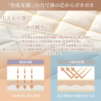 敷きパッド 4層式 あったか シングル グラフェン綿入り 遠赤外線 吸湿発熱 宇宙服素材 エアロゲル 洗える セミダブル ダブル 厚手 柔らか 敷パッド 敷きパット 静電気防止 ベッドパッド ベッドシーツ 抗菌防臭 防ダニ 冬 冬用