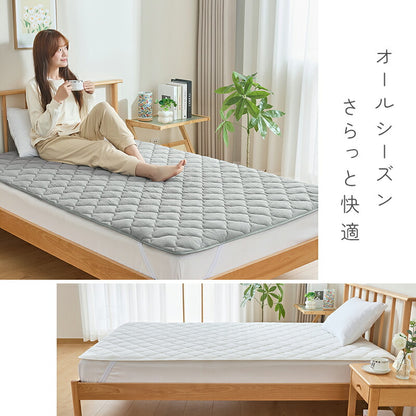 敷きパッド 綿100% シングル 2重ガーゼ コットン 吸水速乾 蒸れない 抗菌 防臭 洗える セミダブル ダブル 水洗い ガーゼ ダブルガーゼ 敷きパット 敷パット 軽量 通気 ソフト 夏用 パッドシーツ ベッドパット 春 夏 秋 冬