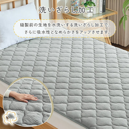 敷きパッド 綿100% シングル 2重ガーゼ コットン 吸水速乾 蒸れない 抗菌 防臭 洗える セミダブル ダブル 水洗い ガーゼ ダブルガーゼ 敷きパット 敷パット 軽量 通気 ソフト 夏用 パッドシーツ ベッドパット 春 夏 秋 冬