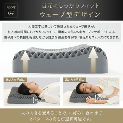 枕 無重力 TPE枕 カバー付 洗える 丸洗い 高さ調節 通気性 首 肩 いびき 予防 防止 TPE ジェル まくら 横向き 仰向け 寝返り 圧力分散 実用的 ギフト 誕生日 母の日 父の日 ピロー 快眠 寝具 ストレートネック 枕難民