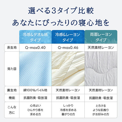 掛け布団 夏用 冷感 レーヨン ひんやり 冷感ケット 天然エコ素材 肌布団 肌掛け布団 接触冷感 Q-max0.4 リバーシブル キルトケット タオルケット 夏 布団 冷感 タオル地 ひんやり 吸水速乾 さらさら 柔らか 抗菌防臭 洗える