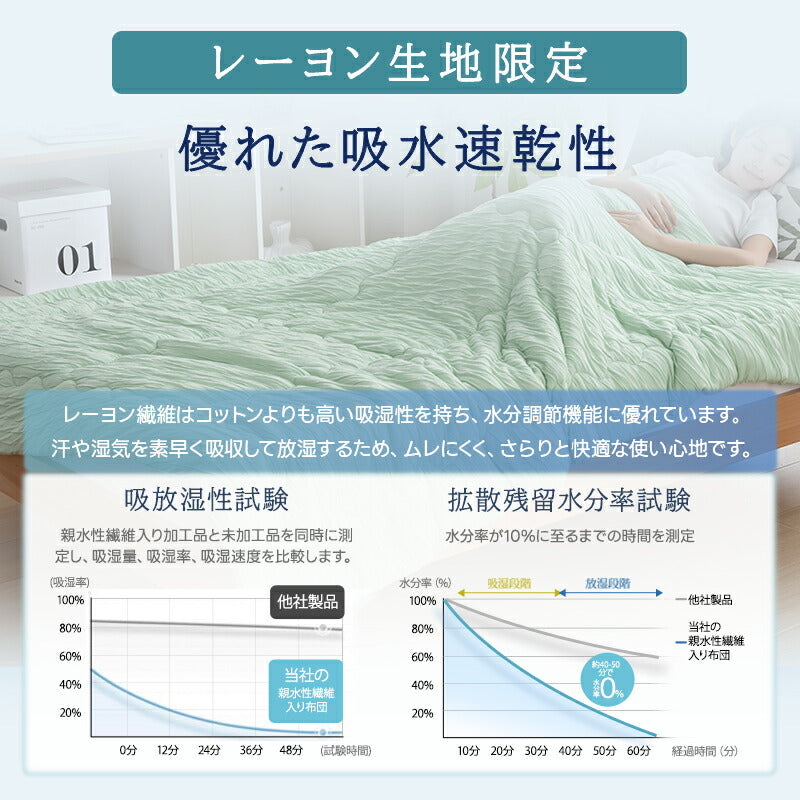 掛け布団 夏用 冷感 レーヨン ひんやり 冷感ケット 天然エコ素材 肌布団 肌掛け布団 接触冷感 Q-max0.4 リバーシブル キルトケット タオルケット 夏 布団 冷感 タオル地 ひんやり 吸水速乾 さらさら 柔らか 抗菌防臭 洗える
