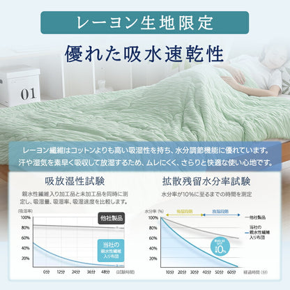 掛け布団 夏用 冷感 レーヨン ひんやり 冷感ケット 天然エコ素材 肌布団 肌掛け布団 接触冷感 Q-max0.4 リバーシブル キルトケット タオルケット 夏 布団 冷感 タオル地 ひんやり 吸水速乾 さらさら 柔らか 抗菌防臭 洗える