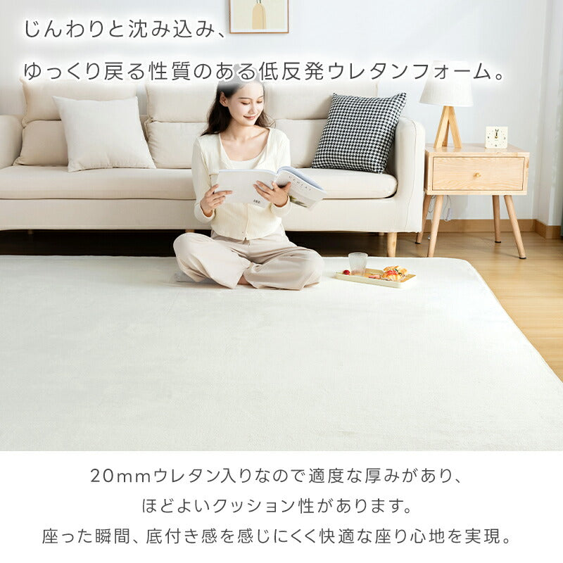 ラグ 低反発 極厚25mm フランネル ラグマット カーペット 絨毯 135×185 185×185 200×250 200×300 抗菌 防臭 防ダニ 軽量 防音 春 夏 秋 冬 長方形 滑り止め 床暖房 ホットカーペット対応 フランネルラグ じゅうたん